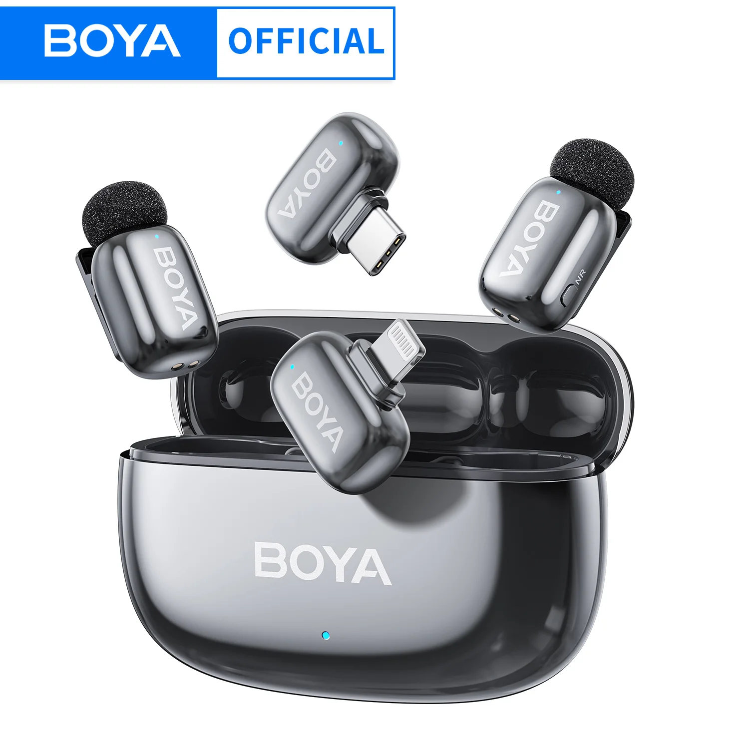 BOYA Mini 2 micrófono Lavalier inalámbrico AI reducción de ruido Mini micrófono para iPhone 6-14/15-17 USB-C grabación de vídeo de teléfono Android