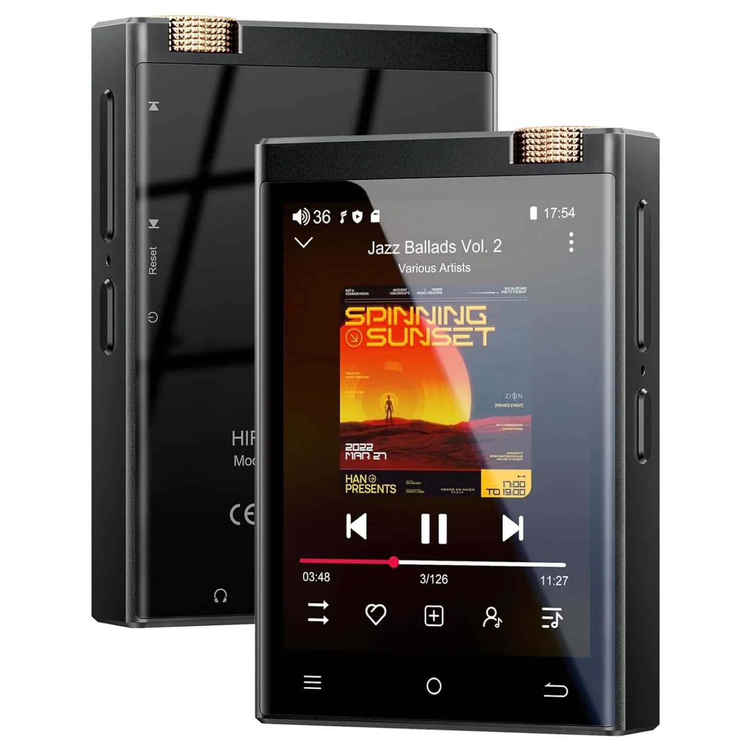 Reproductor MP3 de Alta Fidelidad con Bluetooth y WiFi, Audio Digital de Alta Resolución sin Pérdidas Oilsky DSD con Memoria de 16GB/64GB hasta 1TB