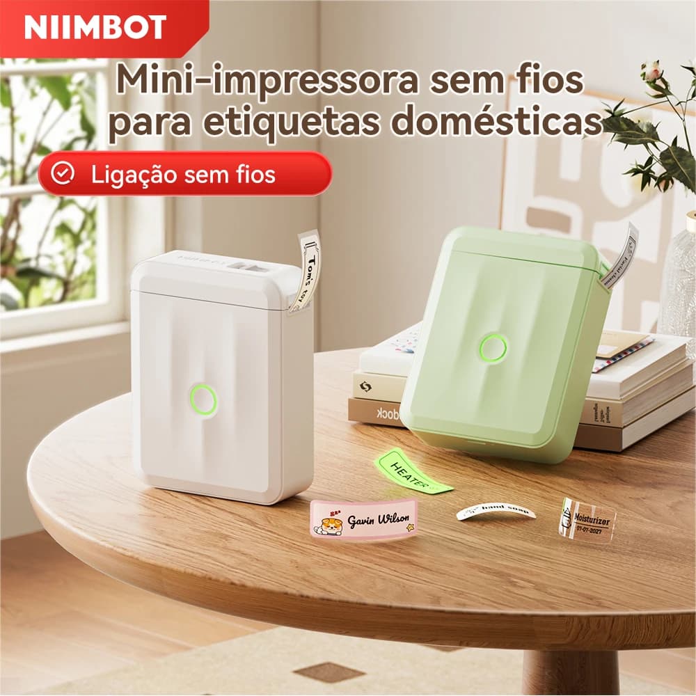 Niimbot D110 Mini máquina de etiquetas térmicas de mano, máquina de pegatinas inalámbrica, bolsillo sin tinta con etiqueta adhesiva para el hogar y la Oficina