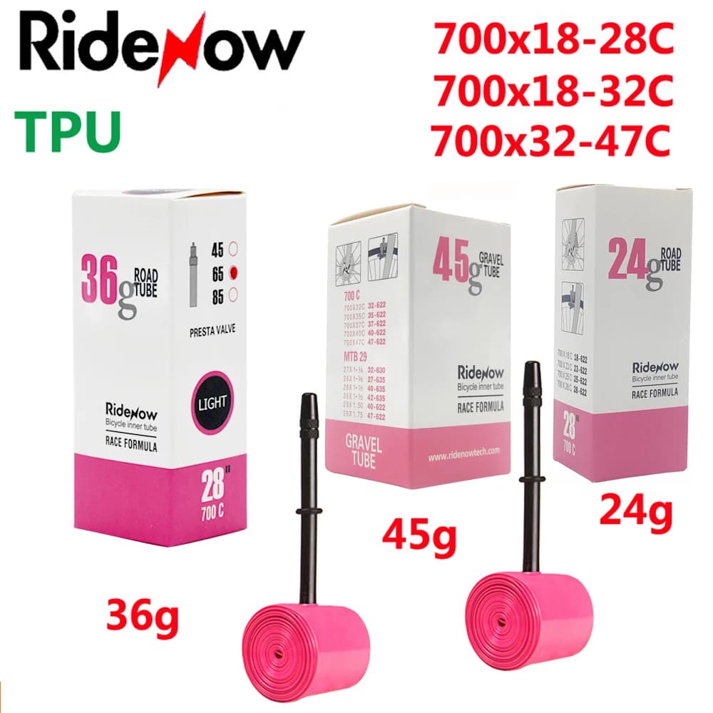 Cámara de aire TPU RideNow para bicicleta 700C 700x18 23 25 28 32 35 37 40 47C, para neumáticos de bicicleta de carretera y MTB, 29x1.5 1.75 1.9 Pneu Aro