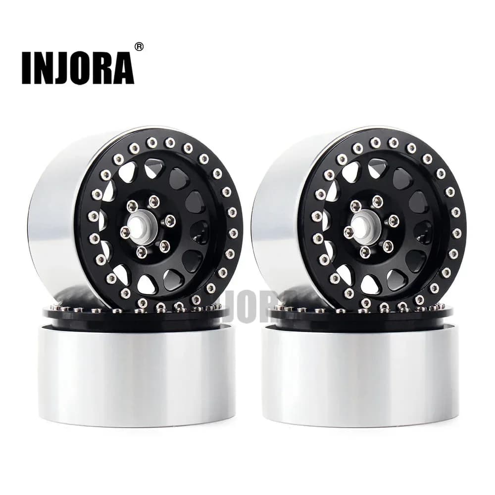 INJORA 4 Uds 1/10 RC Rock Crawler llantas de aluminio 2,2 Beadlock para Axial SCX10 RR10 Wraith 90048 90018 TRX4 TRX-6