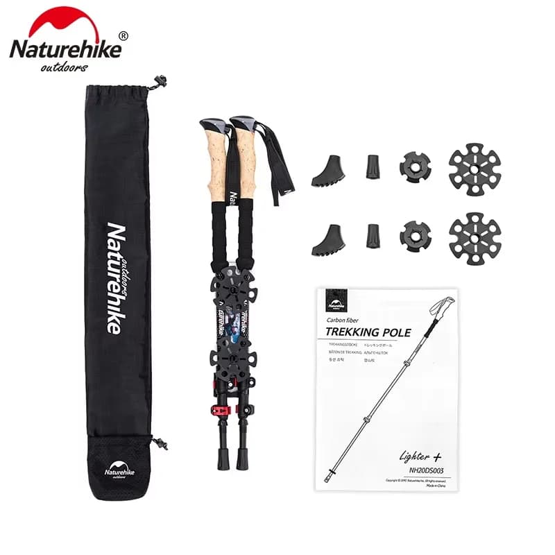 Naturehike bengalas, 2 uds., bastones senderismo fibra de carbono bastones trekking palos senderismo campismo acessorios e utensilios baston de treking ultraligero bastón senderismo escalada palo telescópico extensible