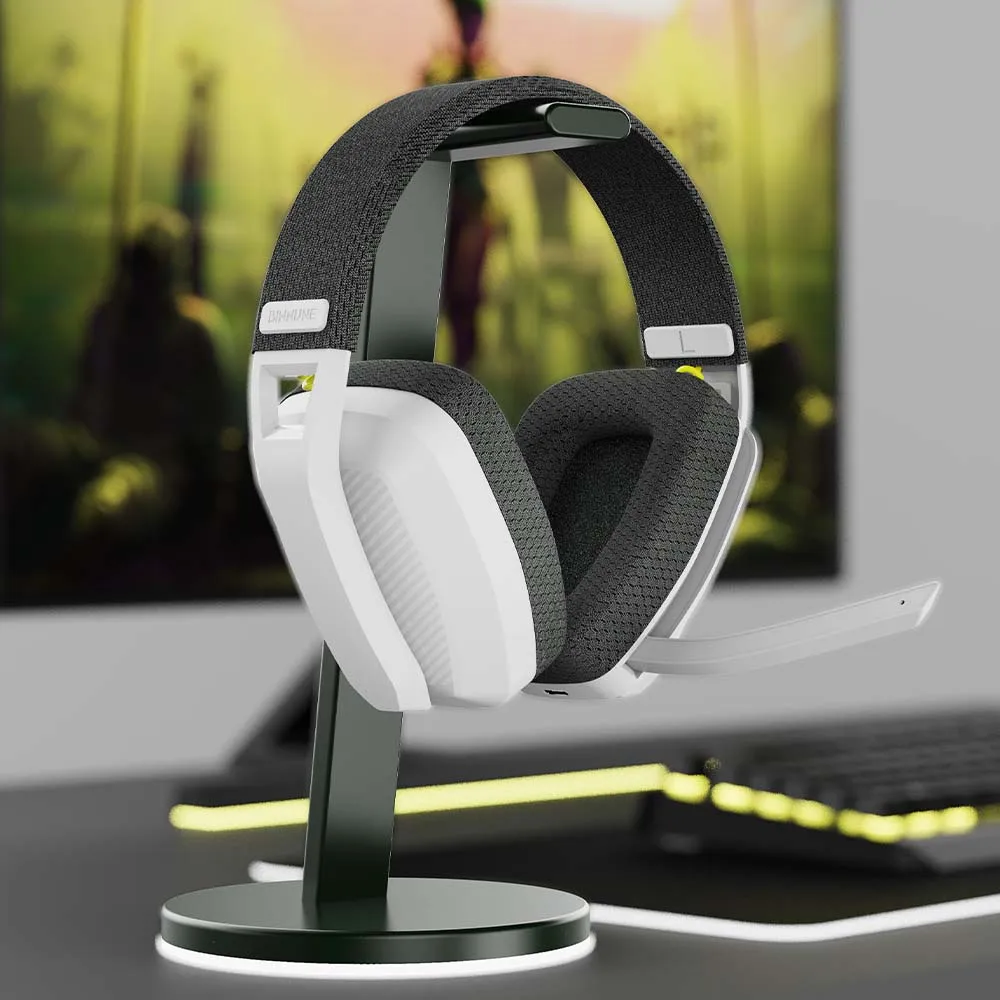 BINNUNE BW06 Auriculares inalámbricos para juegos de 2,4 GHz con micrófono para PS5, PS4, PC, Mac, Playstation, auriculares Bluetooth para juegos con micrófono