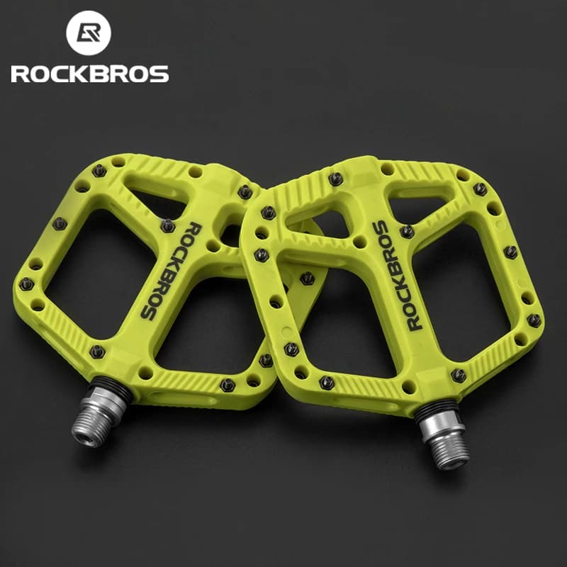 Pedales de bicicleta ROCKBROS, rodamientos de sellado ultraligeros, pedales de nailon para ciclismo de montaña, plataforma plana, accesorios de piezas de bicicleta