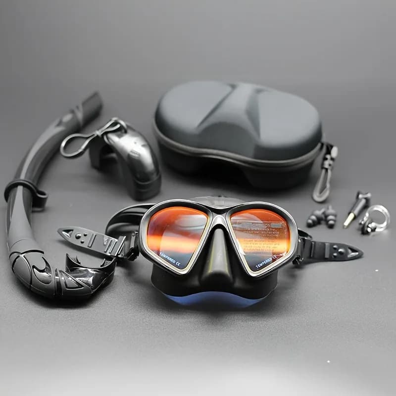 Máscara Profesional de Buceo en Aguas Poco Profundas, Máscara de Buceo de Vidrio Templado, Máscara de Buceo Tipo J, Set de Snorkel, Buceo, Natación, Snorkeling, Máscara