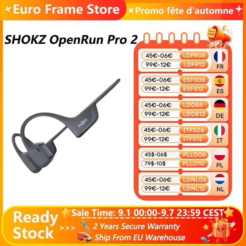 SHOKZ OpenRun Pro 2 S820/S821 auriculares deportivos auriculares abiertos Bluetooth 5,3 micrófono con cancelación de ruido IP55 impermeable
