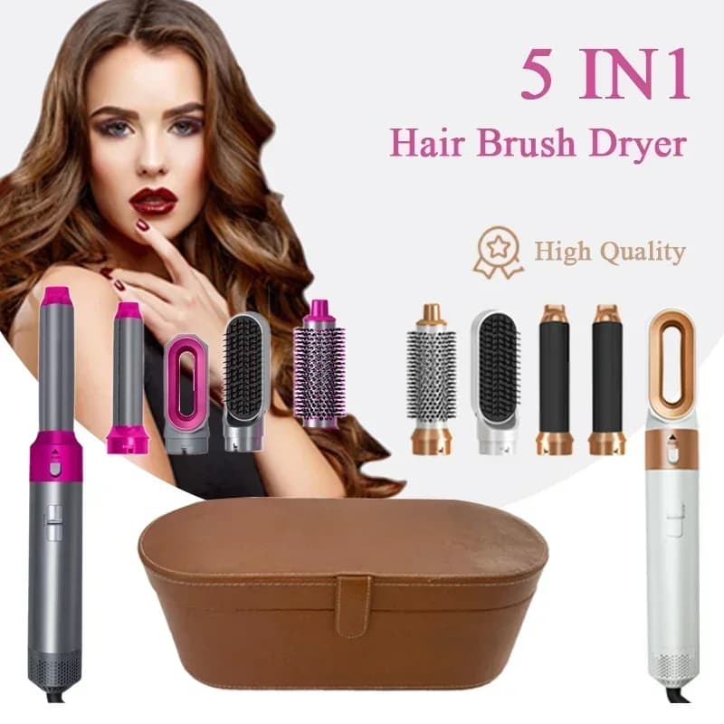 Secador de pelo 5 en 1, juego de peine caliente, rizador profesional, alisador de pelo, herramienta de estilismo para secador de pelo profesional para el hogar