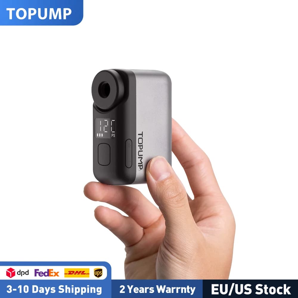 TOPUMP TB2 PRO Mini bomba eléctrica portátil para bicicleta Inflador de neumáticos inalámbrico 120PSI Max 450mAh Batería con pantalla de carga rápida