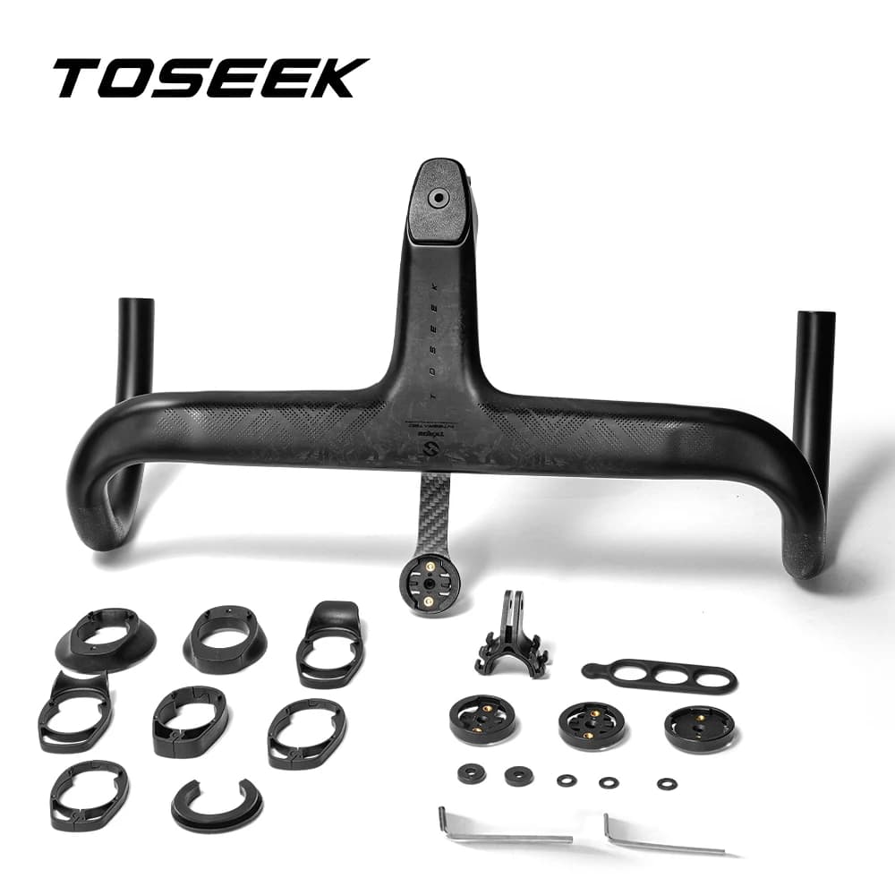 Manillar de Carbono TOSEEK, Manillar de Carbono para Carretera T700, Manillar Integrado de Carbono Di2, Accesorios para Bicicleta, Manillar Curvo de Carbono