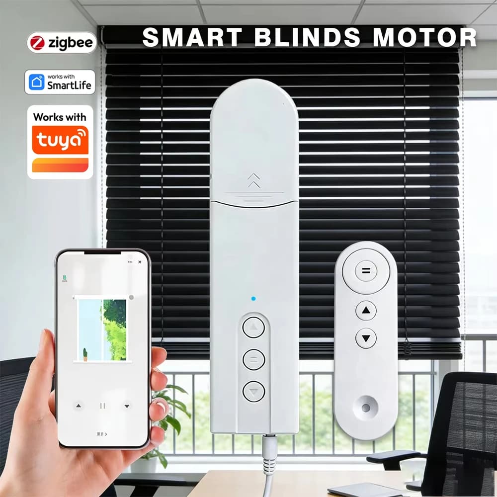 Motor Inteligente para Cortinas WiFi, Controlador de Persianas Enrollables Eléctricas Zigbee, Compatible con la Aplicación Smart Life