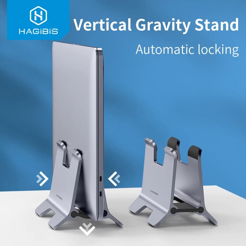 Hagibis-soporte Vertical para ordenador portátil, base de aluminio para Notebook, ahorro de espacio para MacBook/Surface/HP/Dell/Chrome Book