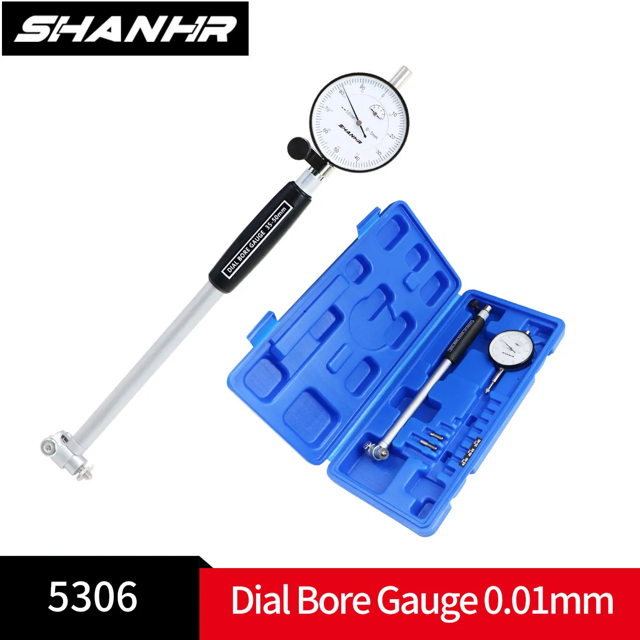 Medidor de Diámetro de Orificios SHANHR 18-35/35-50/50-160 mm, Calibre de Diámetro de Orificios de Alta Precisión de 0.01 mm