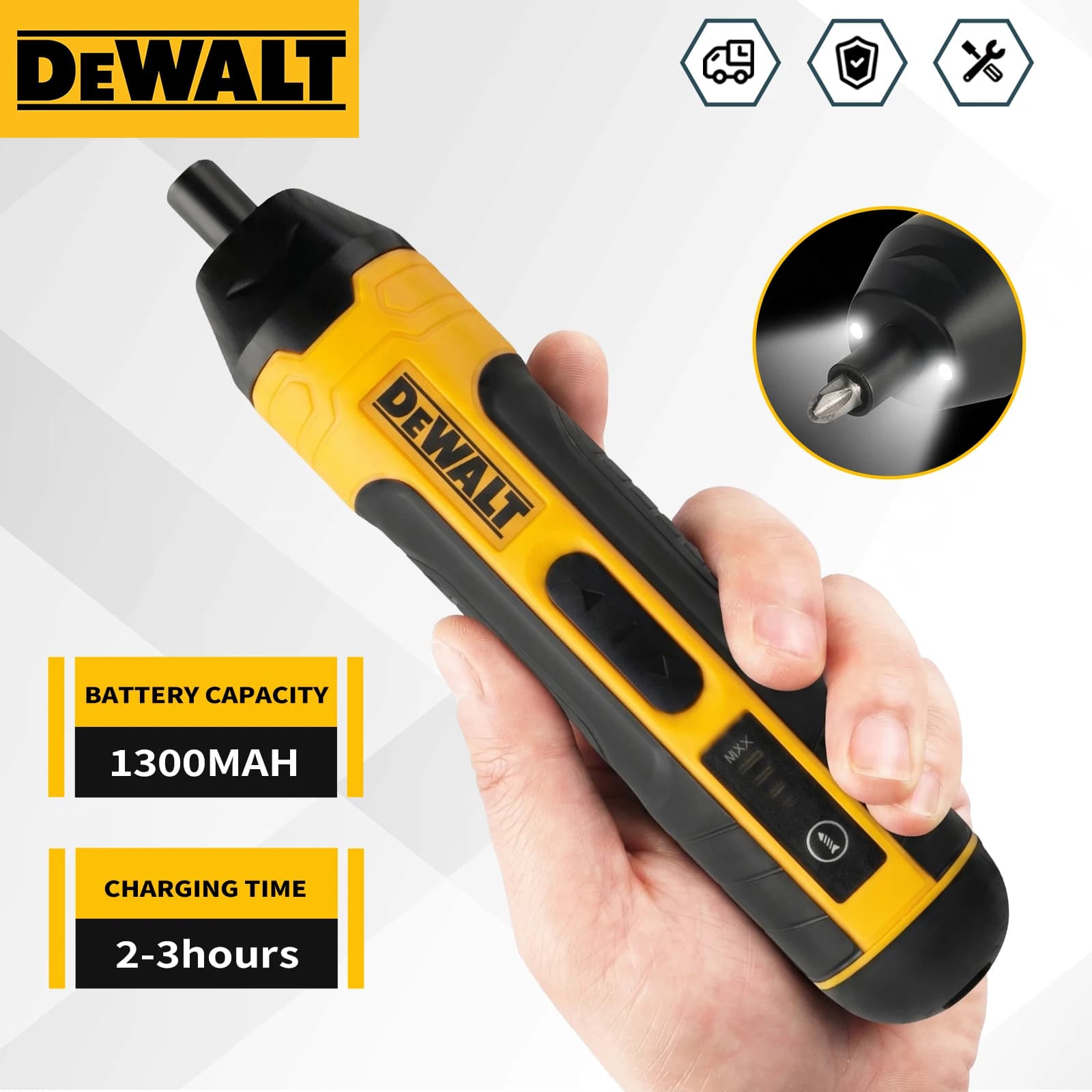 Destornillador Eléctrico Inalámbrico DEWALT | 3.6V 5N.m Torque | Portabrocas de 1/4 de pulgada | Batería de Iones de Litio de 1300 mAh HT422