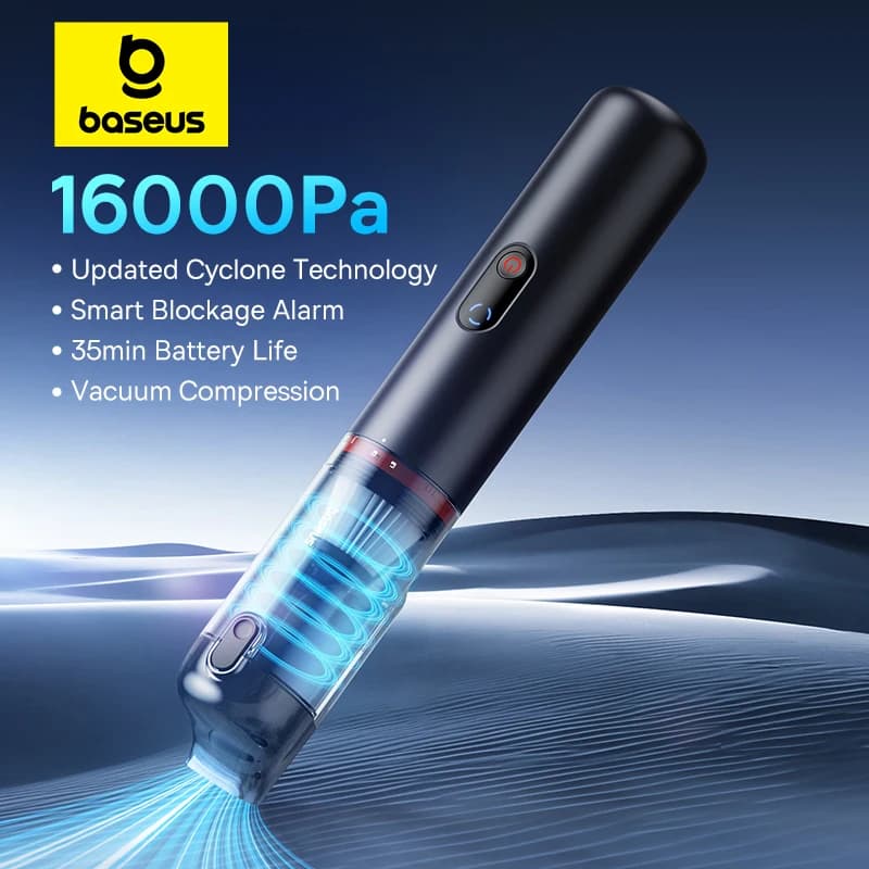 Baseus-aspiradora de coche inalámbrico A5, 16000Pa, potente, portátil, Mini aspiradora automotriz para coche, hogar, máquina de PC