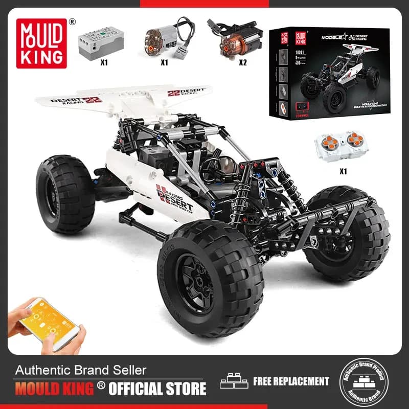 Mould King-bloques de construcción para niños, juguete de ladrillos para armar coche de carreras del desierto PF Buggy 2, ideal para regalo, código 18001