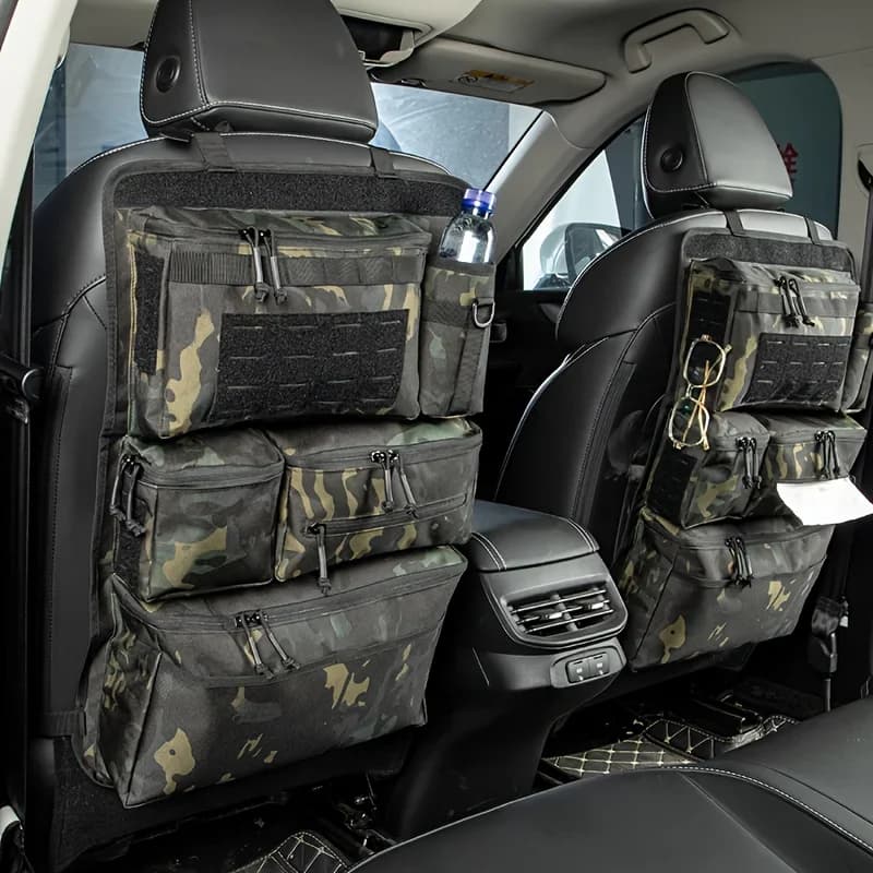 Organizador de equipaje multifuncional y bolsa de almacenamiento, bolsa de almacenamiento táctica para asientos traseros de coche, bolsa colgante para asiento trasero
