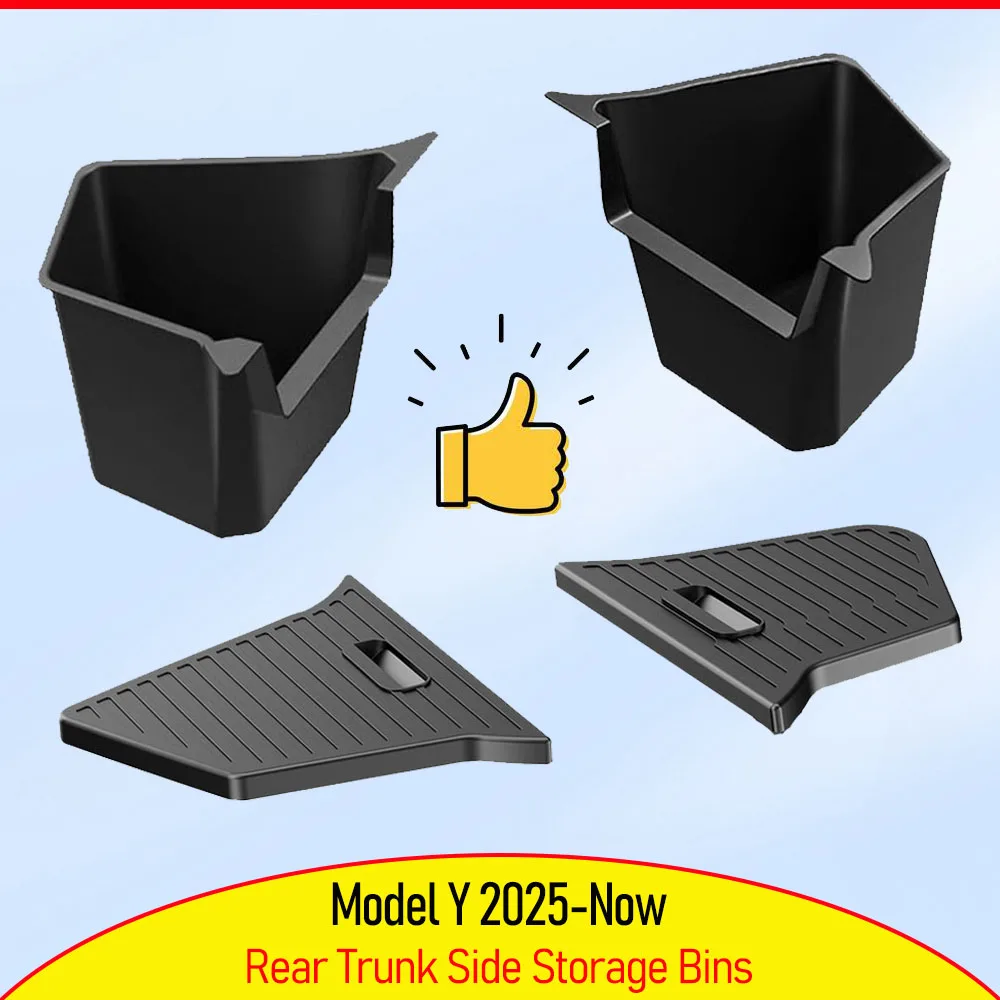 Contenedores de almacenamiento para maletero trasero modelo Y Juniper 2025 2026 para Tesla modelo Y Juniper, alfombrilla para maletero, revestimiento de carga, caja lateral, accesorios organizadores