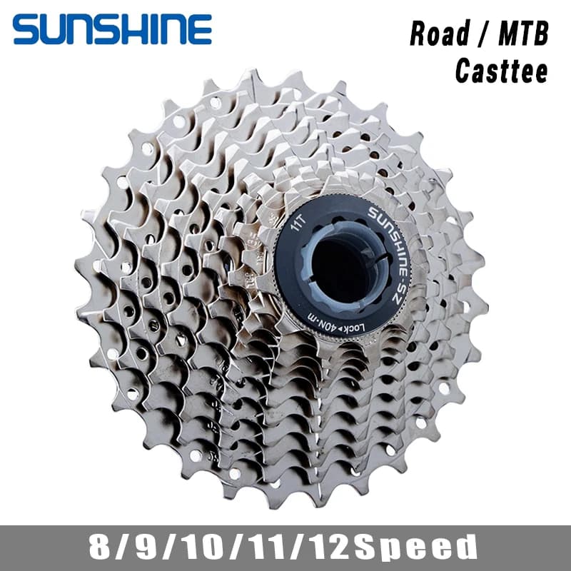 Cassette de bicicleta de carretera SUNSHINE 8/9/10/11/12 velocidades 23/25/28/32/34/36T k7 Cassette 8V 9V 10V 11V 12V para SHIMANO HG