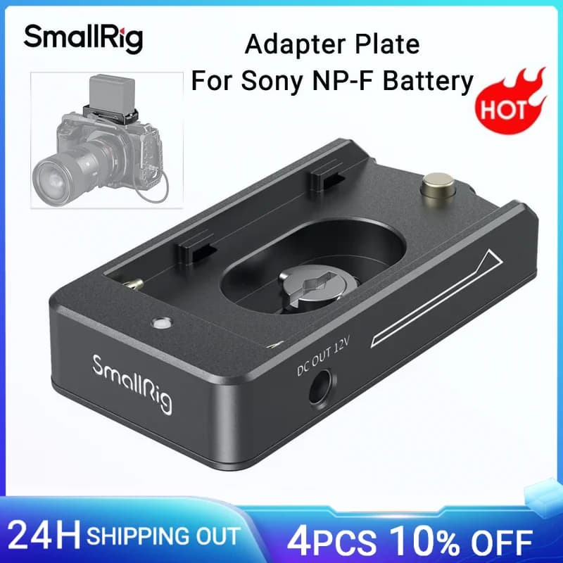SmallRig para placa adaptadora de batería NP-F para Sony tipo NP-F para BMPCC 4K 6K placa adaptadora de batería plataforma de soporte de grabación de vídeo 3018