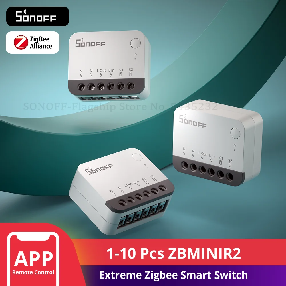SONOFF ZBMINIR2 Extreme Zigbee interruptor inteligente 1-10 Uds interruptor de relé de separación Control remoto a través de eWeLink funciona con Alexa Google Home