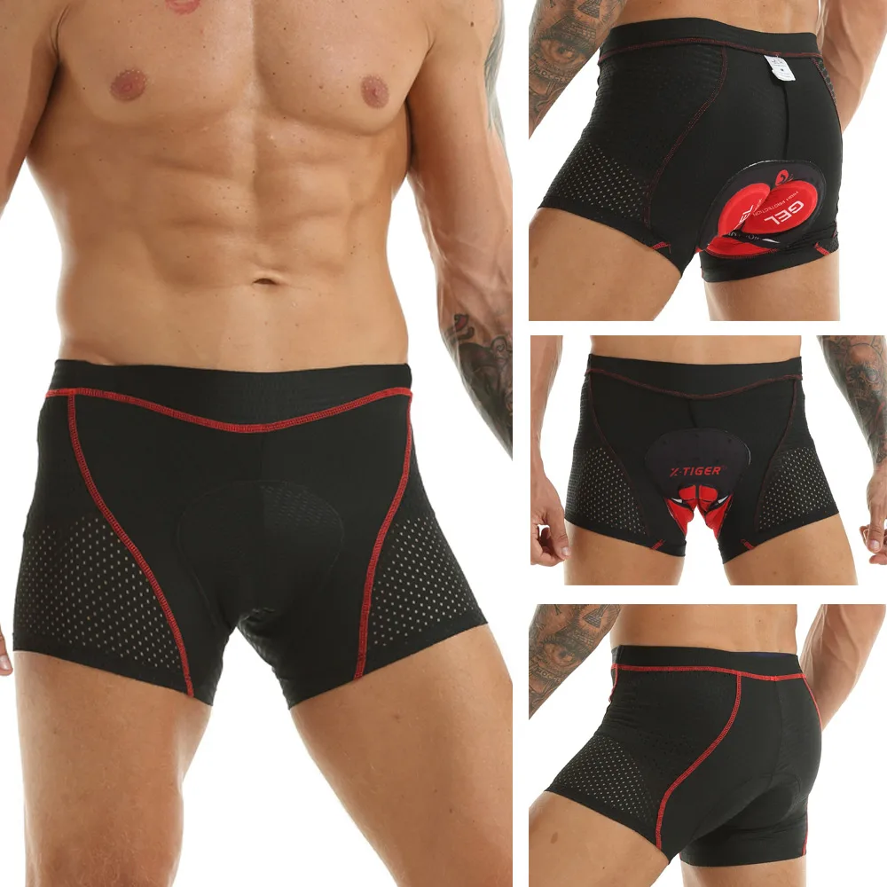 X Tiger hombres Ciclismo Ropa Interior Bicicleta de Montaña MTB Shorts Riding Bike Sport Ropa Interior Shorts de Compresión Medias 5D Acolchado