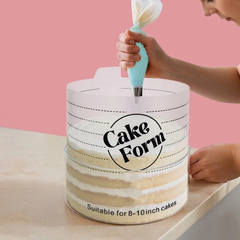 Molde Redondo Ajustable para Tartas de 15/20/25 cm, Herramienta Retráctil para Fondant, Aro para Tartas de Mousse, Círculo Acrílico, Molde DIY para Tartas de Mousse