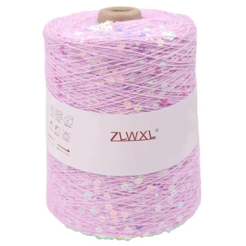 Hilo de Algodón 100% de 200 Colores, 500g/1500M, 6mm+3mm, Hilo Especial con Lentejuelas para Accesorios de Ropa DIY, Hilo para Tejer Muñecas de Trapo
