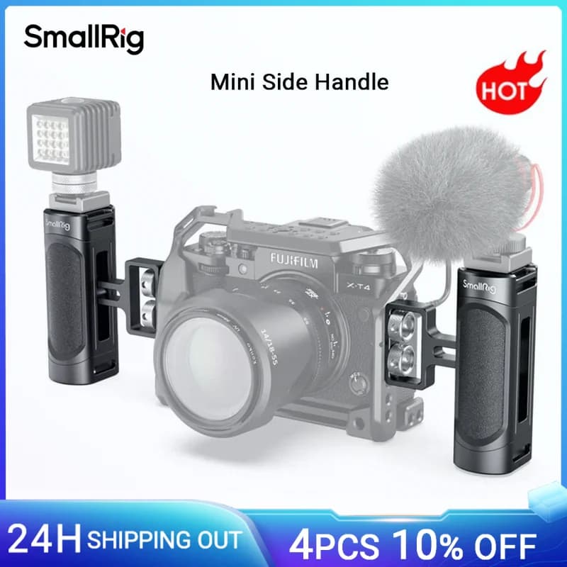 Mini mango lateral SmallRig para jaula de cámara Universal con dos agujeros de rosca de 1/4 "con distancia de 18mm en el lateral 2916