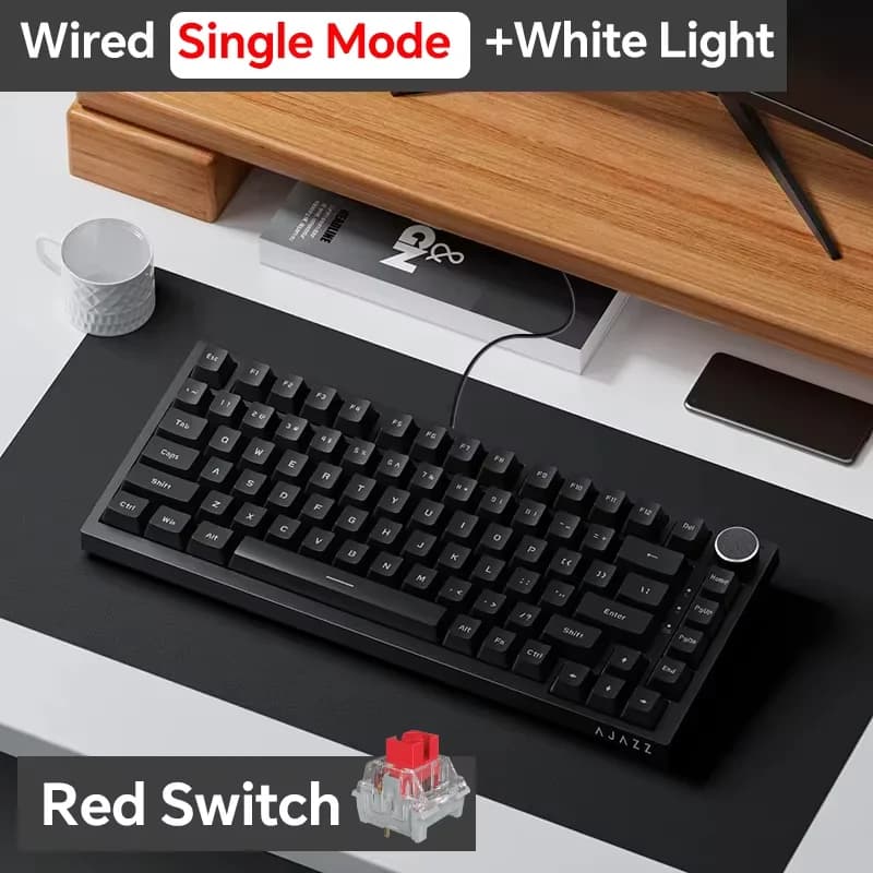 Ajazz AK820/AK820Pro Teclado mecánico para juegos Bluetooth 5,1/teclado personalizado inalámbrico/con cable con botón sellado de intercambio de calor