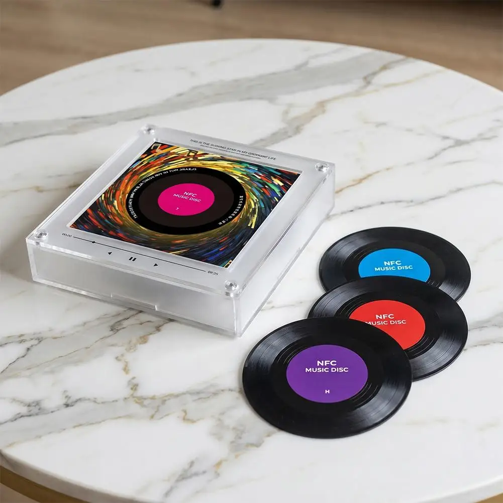 Adhesivo Magnético para Refrigerador con Inducción Musical NFC, Reproductor de Música Creativo Acrílico, Adorno con Luces Nocturnas