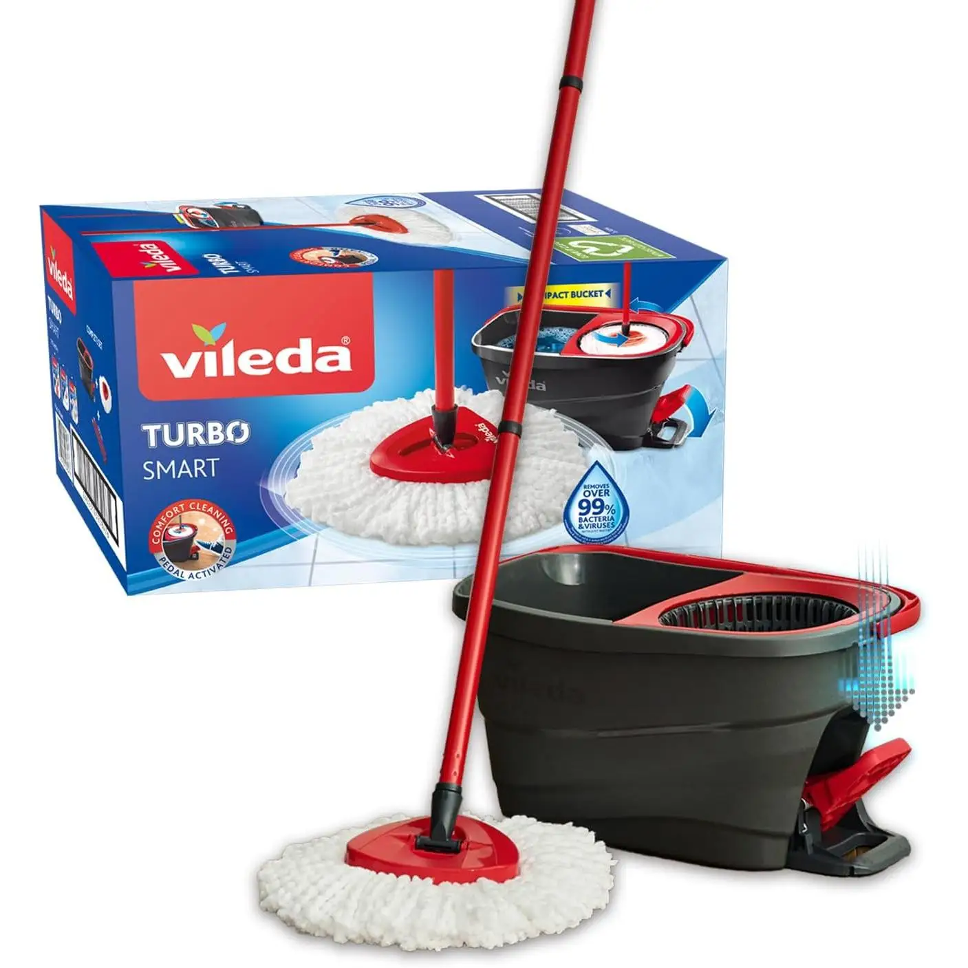 VILEDA Turbo Smart limpieza con fregona completa y cubo con escurridor