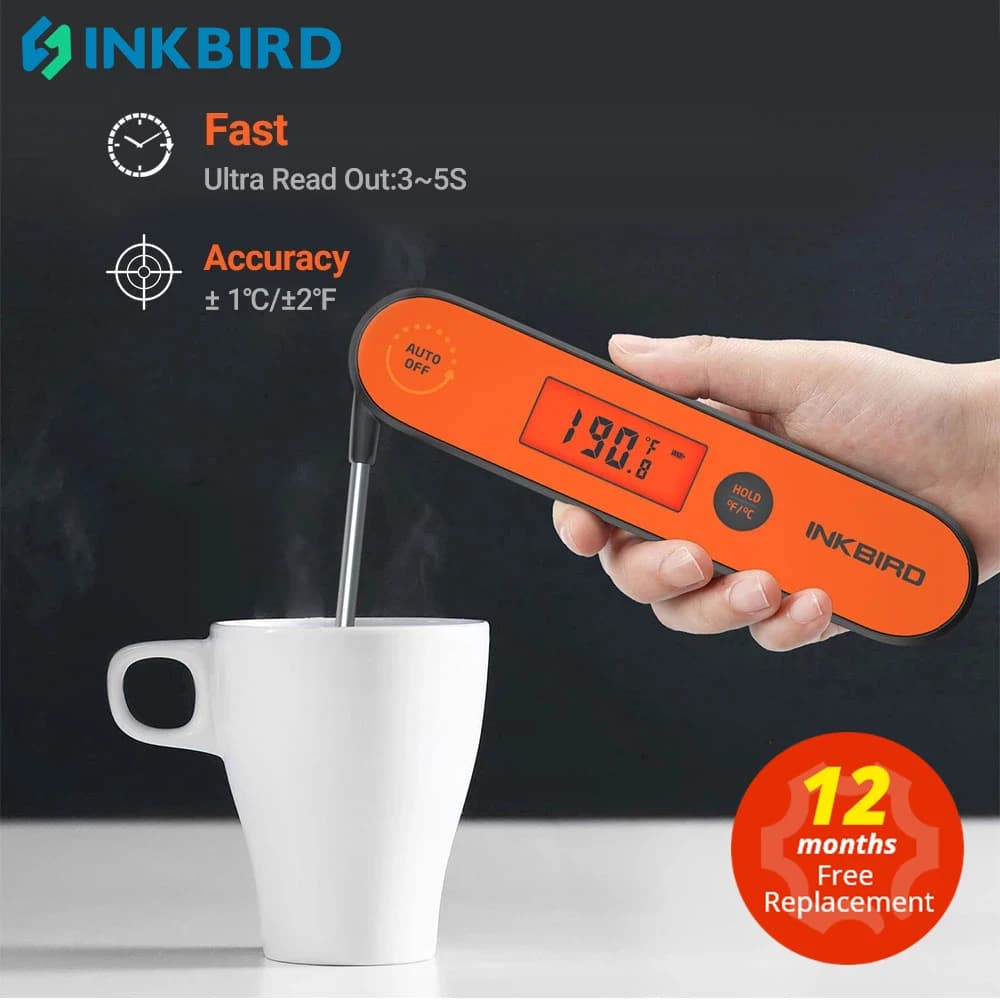 ¡Combo de ventas! Termómetro Digital para barbacoa, herramienta de IHT-1P, utensilio de cocina, impermeable, recargable, con retroiluminación y calibración