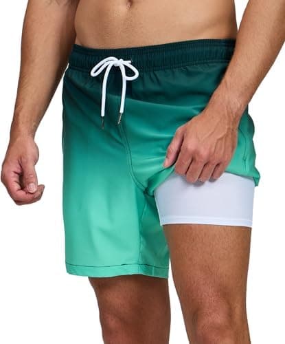 Kfnire Bañador Hombre con Forro Compresión y Bolsillos, Shorts de Baño para Natación Secado Rápido Hidrófugo Banador para Hombre