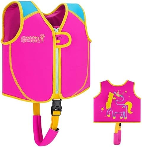 Chaleco de natación OSHYLE para niños pequeños, Chaleco Flotante con Correa de Seguridad, Ayuda a la flotabilidad